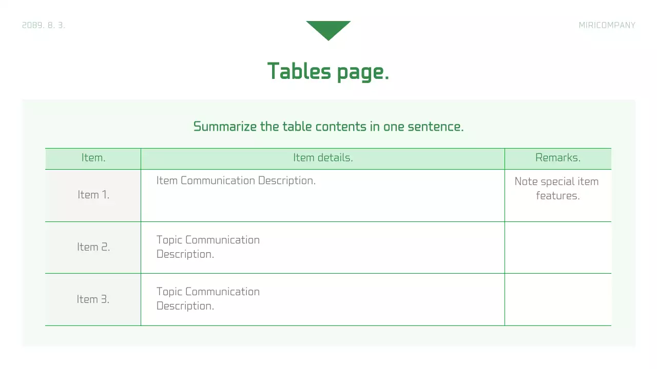 Relatório de empresa simples em branco e verde