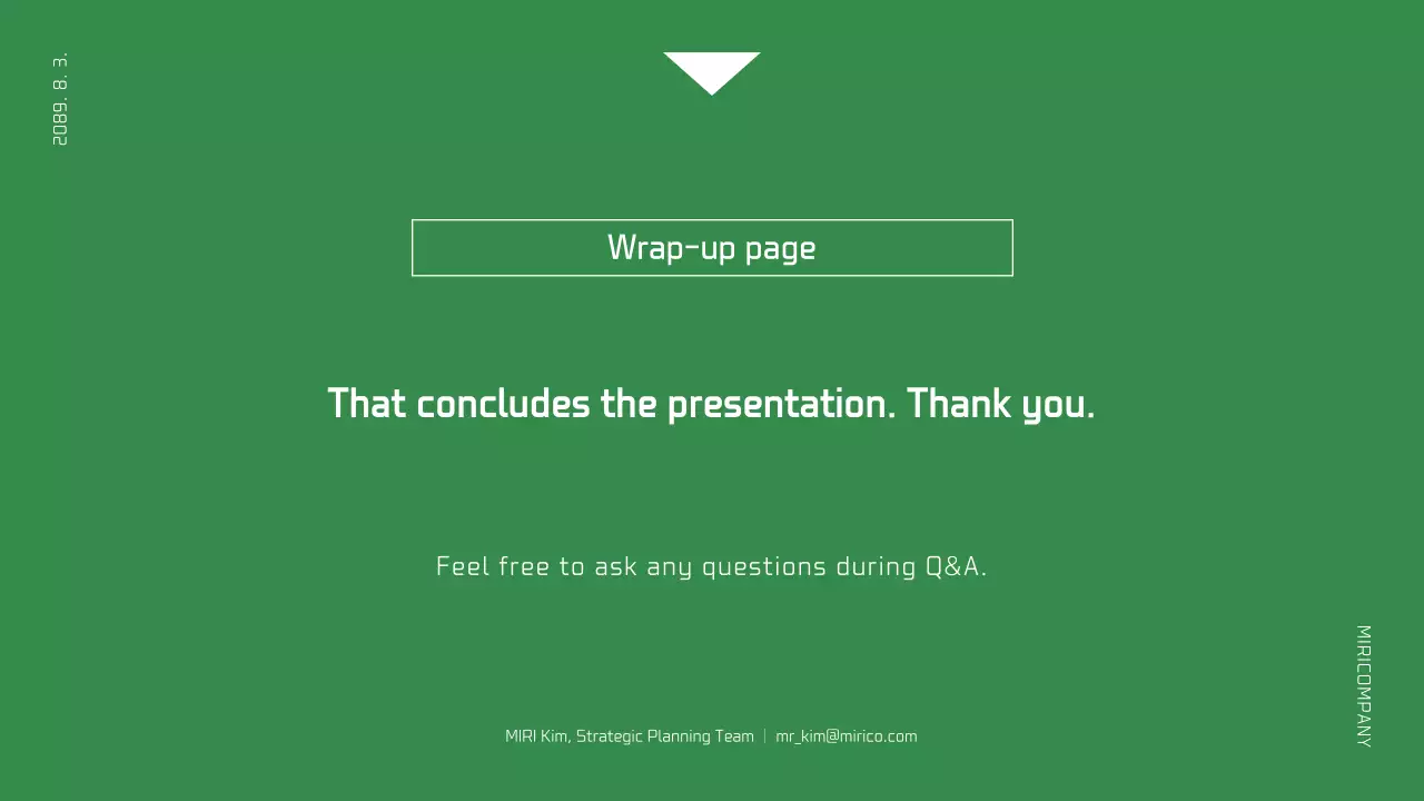 Relatório de empresa simples em branco e verde