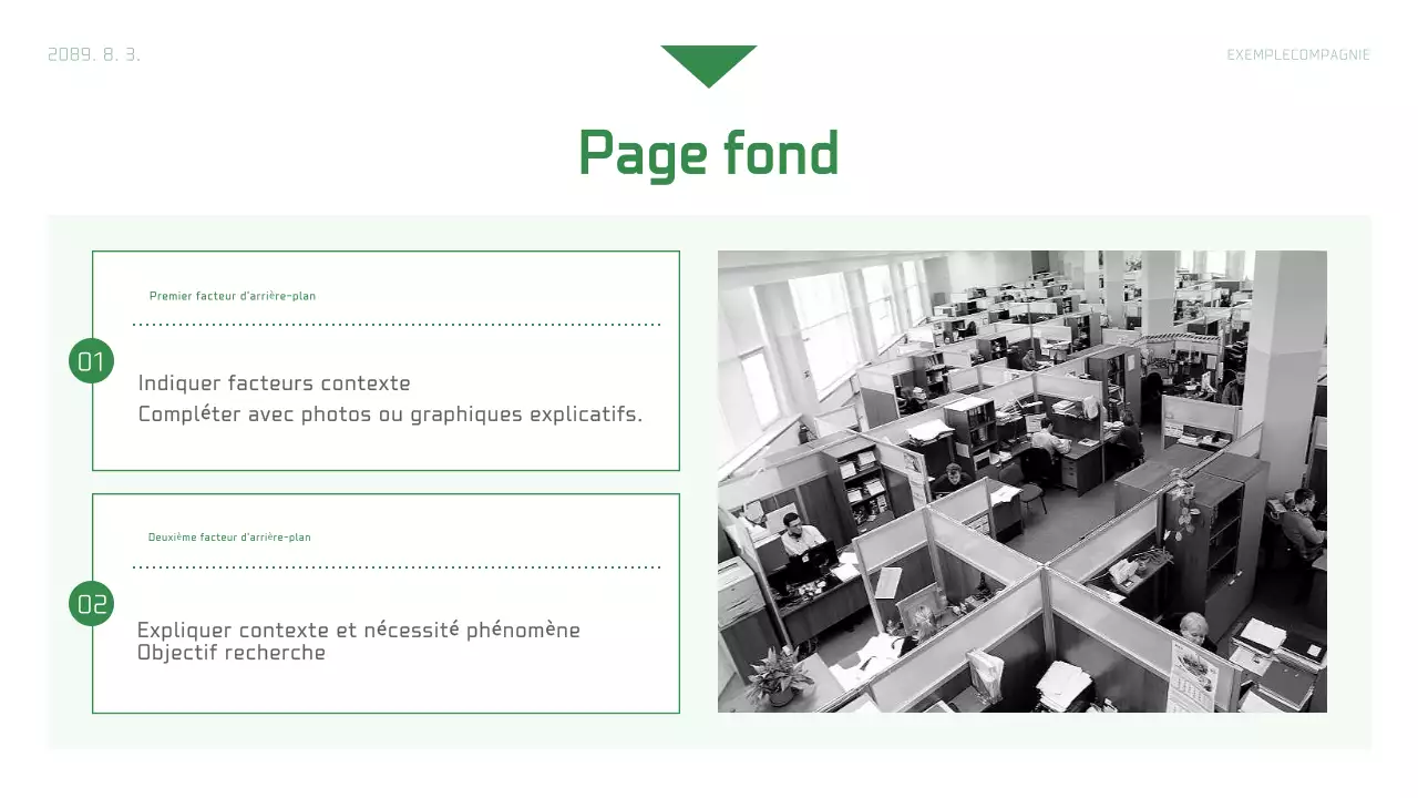 Rapport d'entreprise simple en blanc et vert