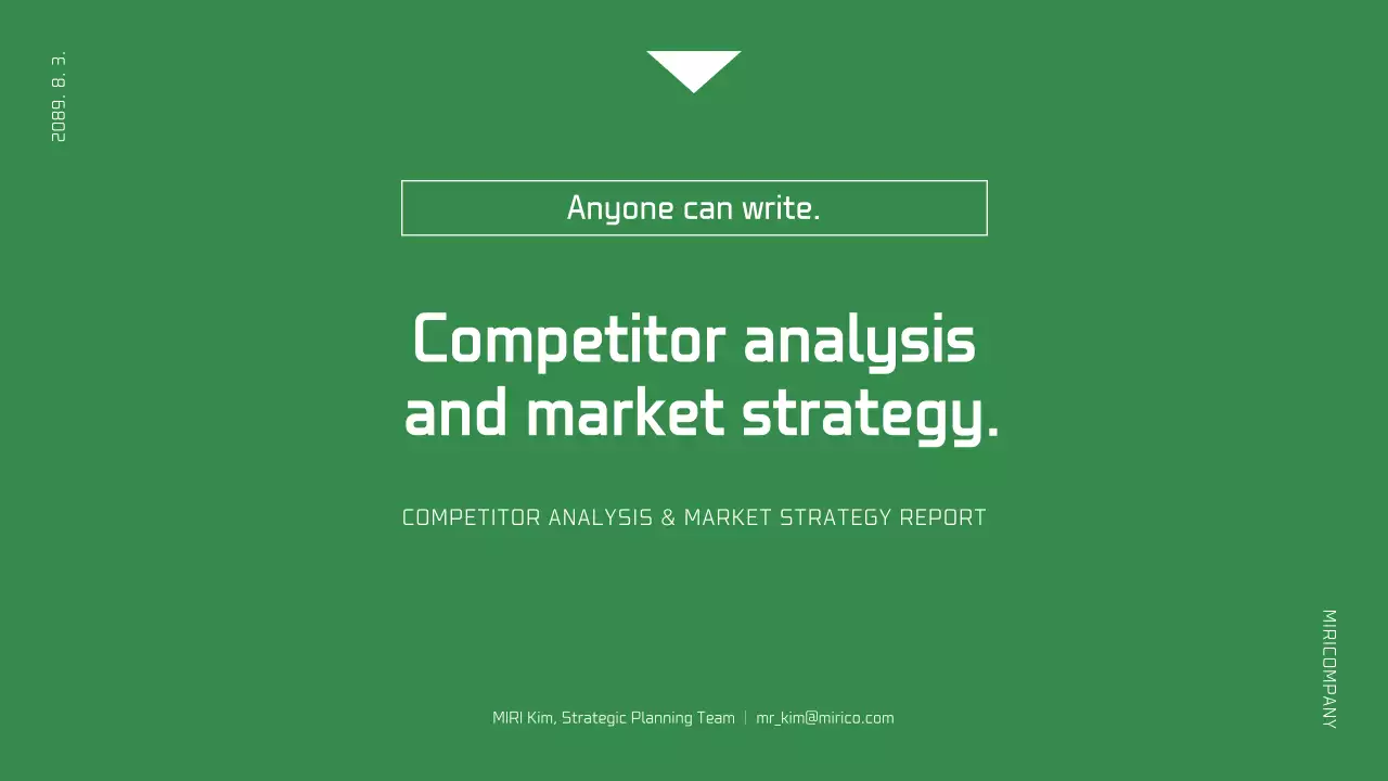 Relatório de empresa simples em branco e verde