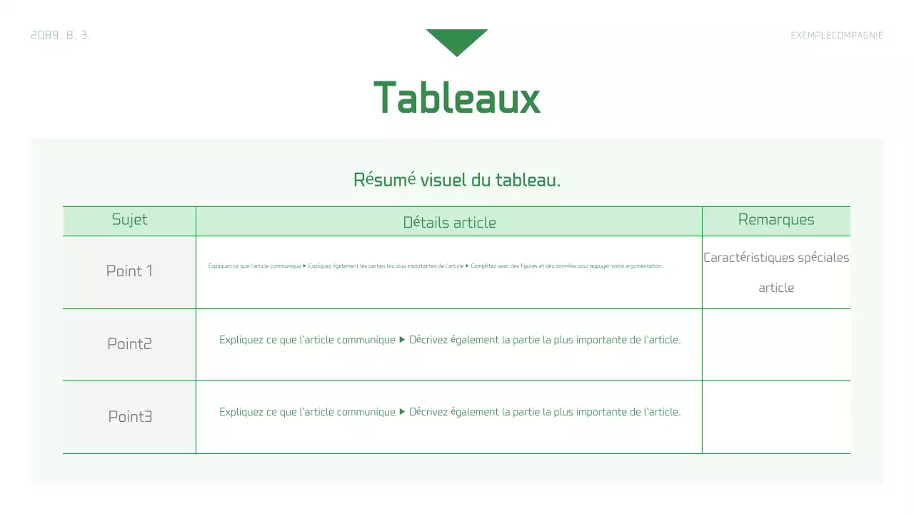 Rapport d'entreprise simple en blanc et vert