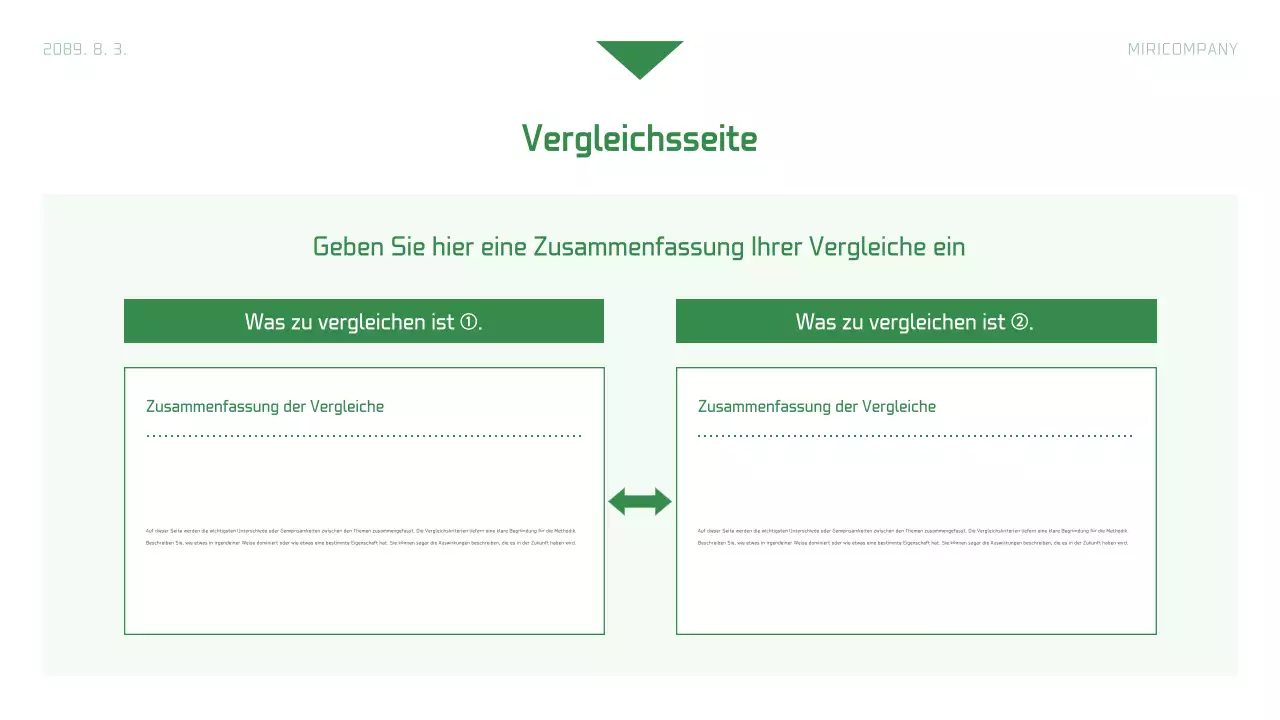 Einfacher Unternehmensbericht in Weiß und Grün