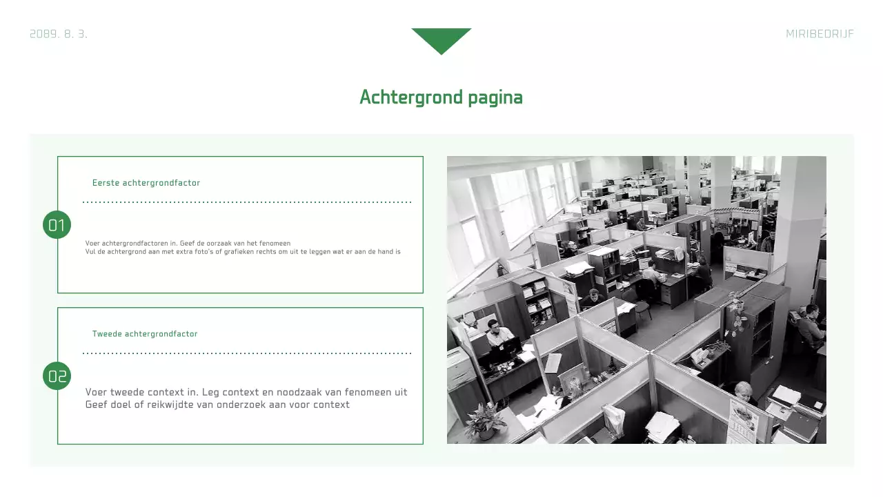 Eenvoudig bedrijfsrapport in wit en groen