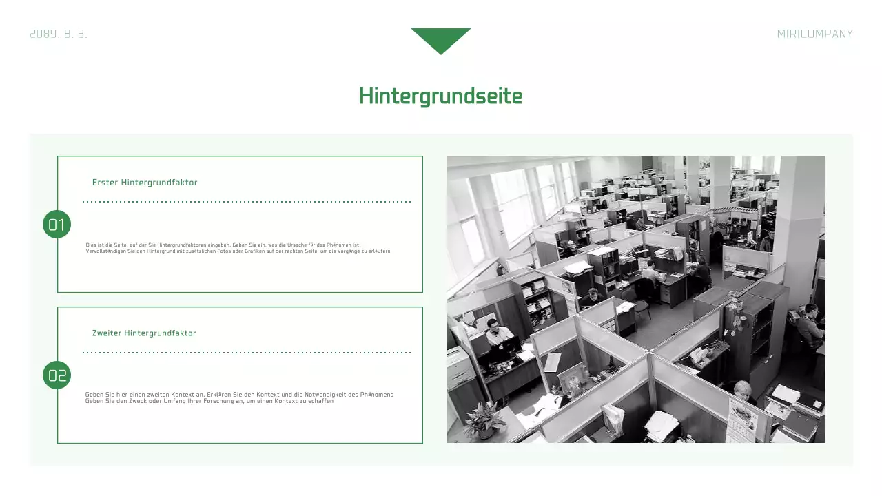 Einfacher Unternehmensbericht in Weiß und Grün