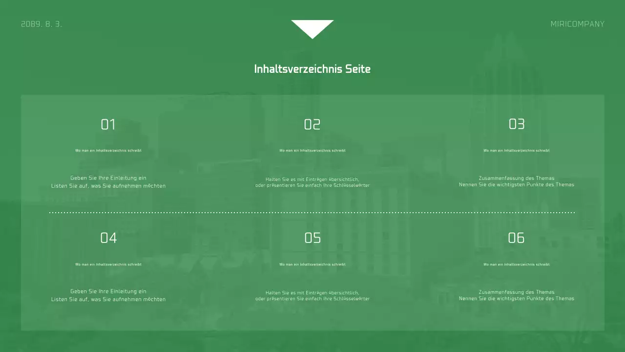 Einfacher Unternehmensbericht in Weiß und Grün