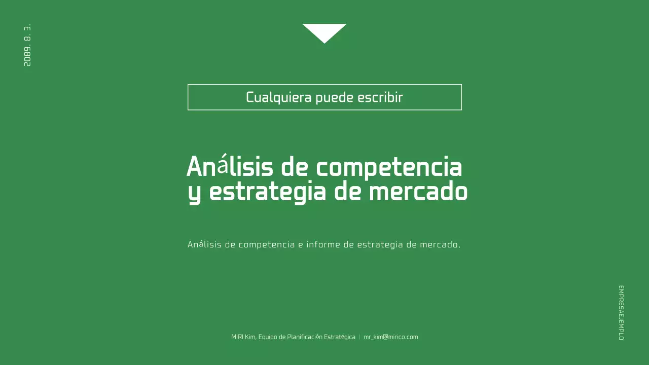 Informe corporativo sencillo en blanco y verde