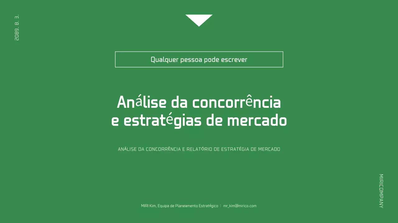 Relatório de empresa simples em branco e verde