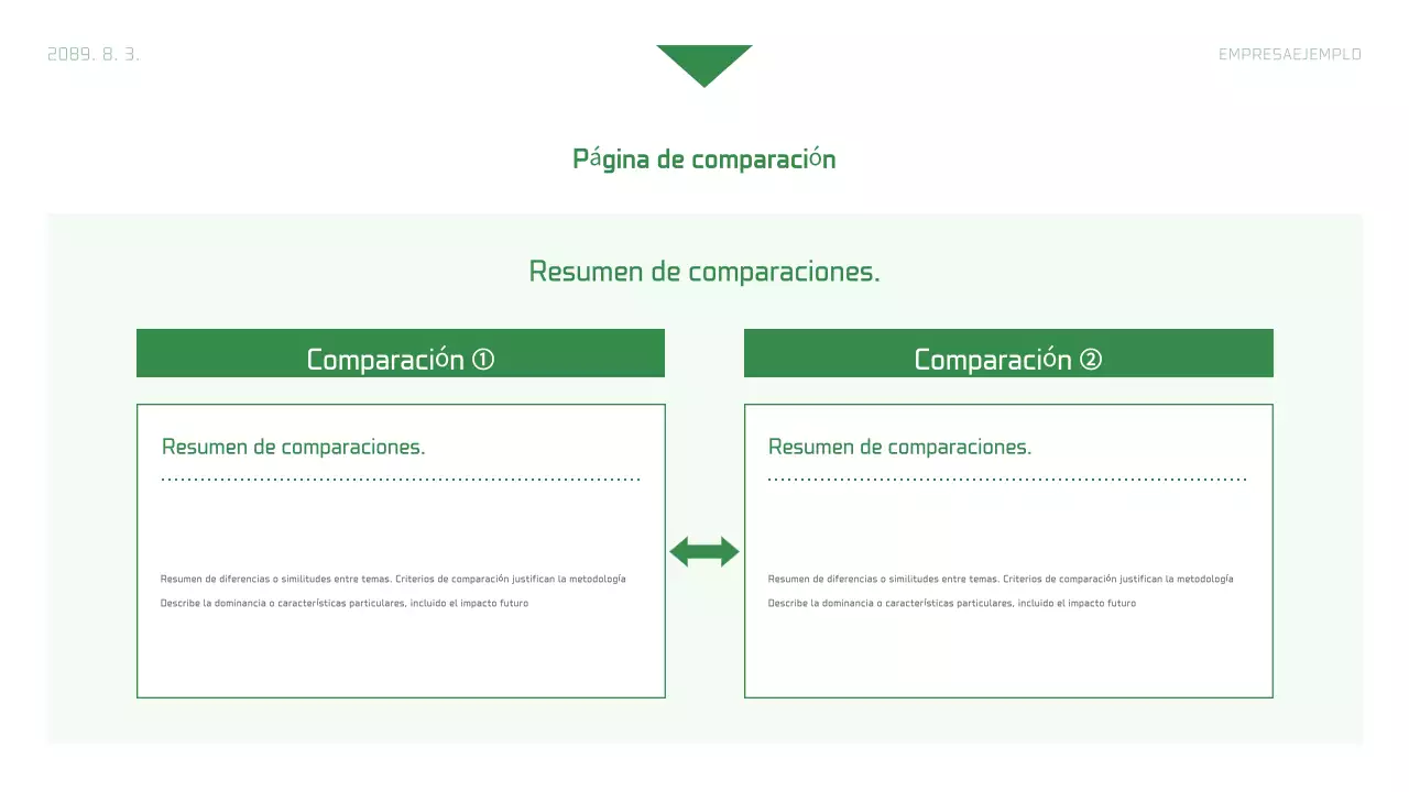 Informe corporativo sencillo en blanco y verde