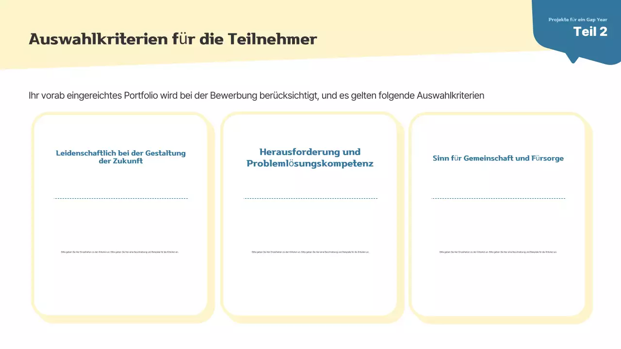 Einfacher Projektbrief für junge Erwachsene in Beige und Marineblau