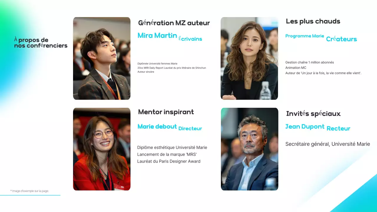 Bleu clair, introduction moderne à un séminaire de prise de parole en entreprise