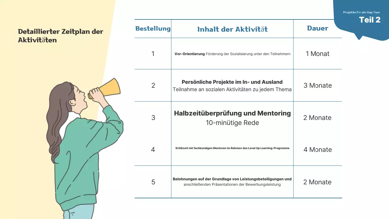 Einfacher Projektbrief für junge Erwachsene in Beige und Marineblau