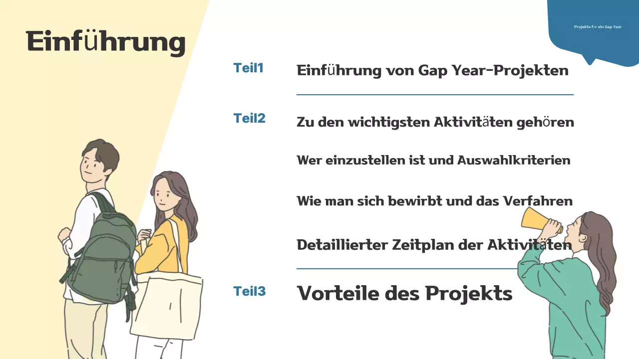 Einfacher Projektbrief für junge Erwachsene in Beige und Marineblau