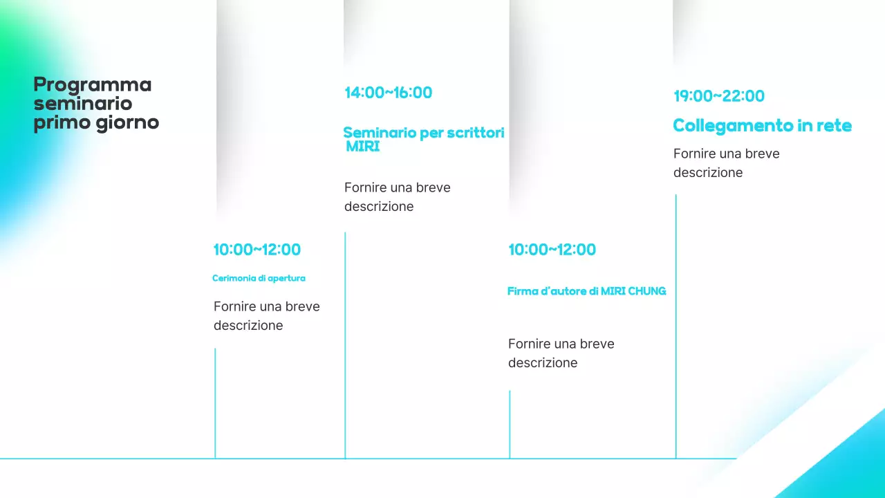 Introduzione a un seminario aziendale moderna e di colore blu chiaro