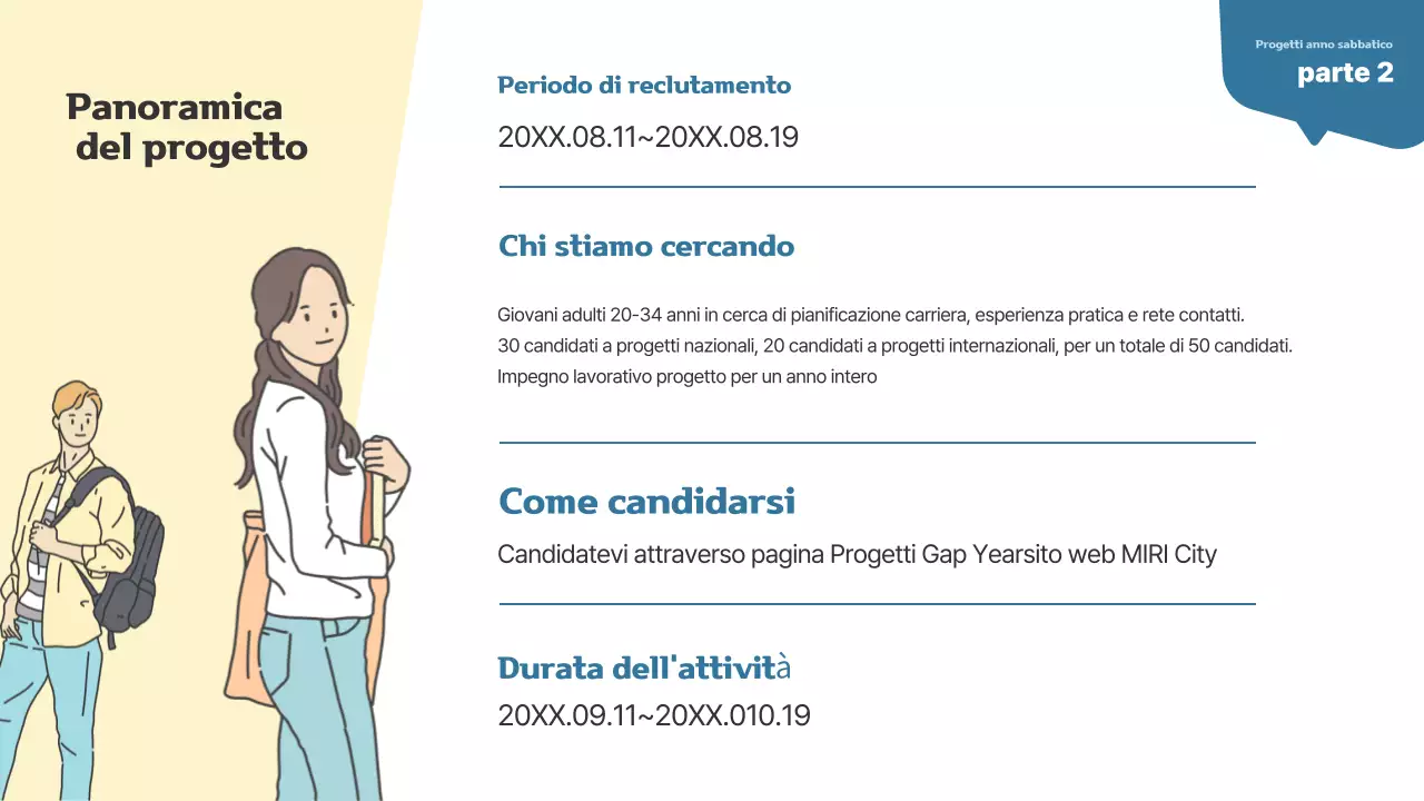 Semplice progetto di anno sabbatico per giovani adulti in beige e blu navy