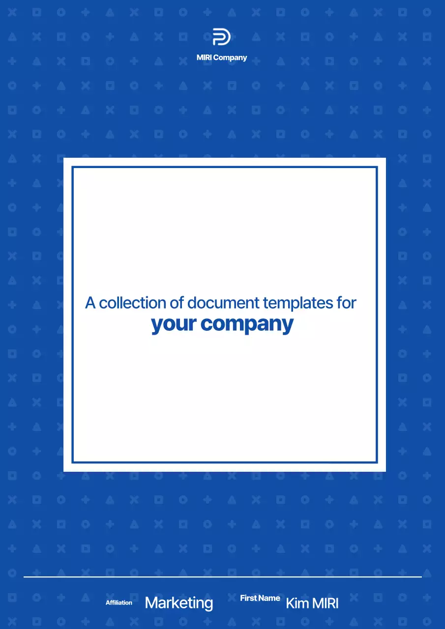 Bộ sưu tập các mẫu tài liệu công ty đơn giản với màu xanh navy và trắng