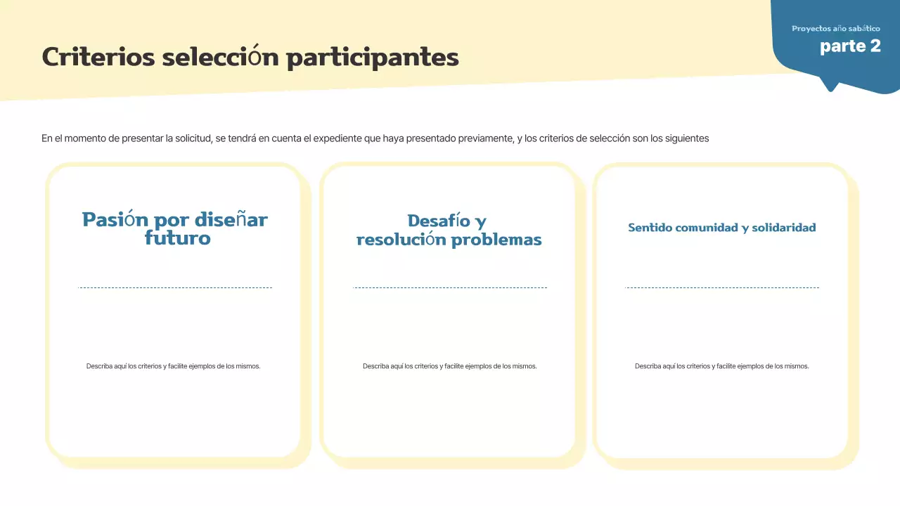 Proyecto sencillo de año sabático para jóvenes adultos en beige y azul marino