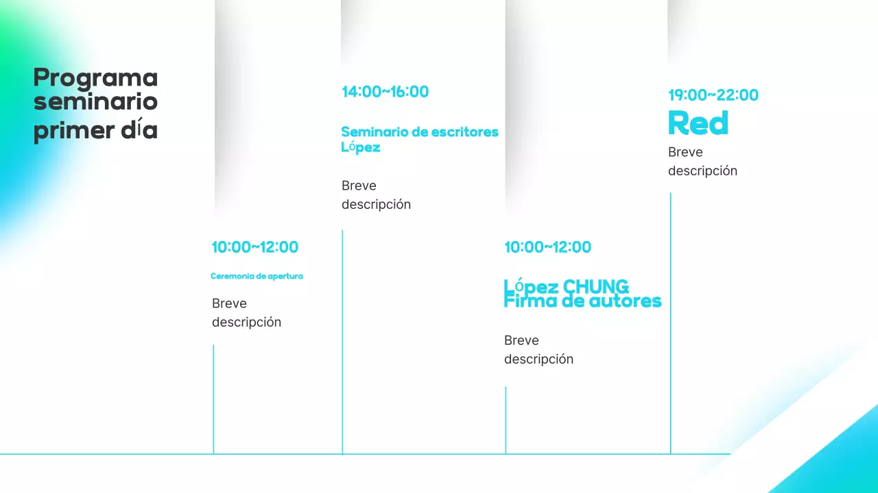 Azul claro, moderna introducción de seminario de oratoria corporativa