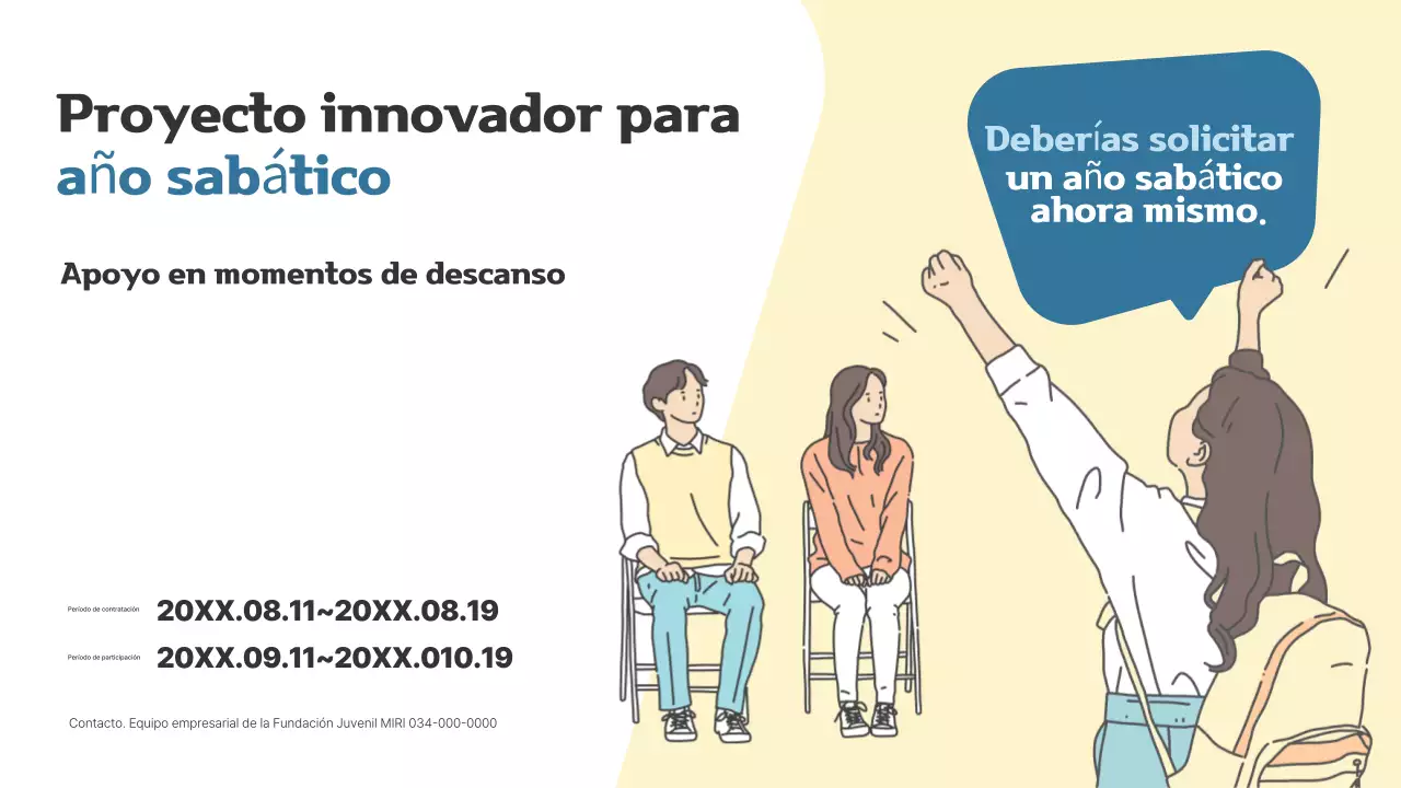 Proyecto sencillo de año sabático para jóvenes adultos en beige y azul marino
