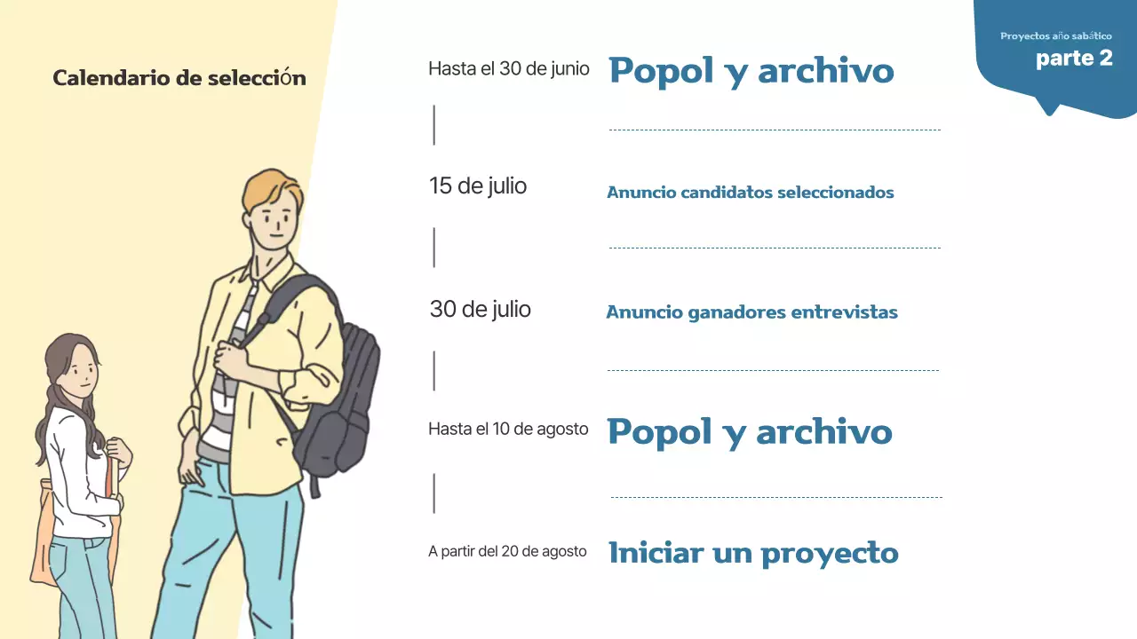 Proyecto sencillo de año sabático para jóvenes adultos en beige y azul marino