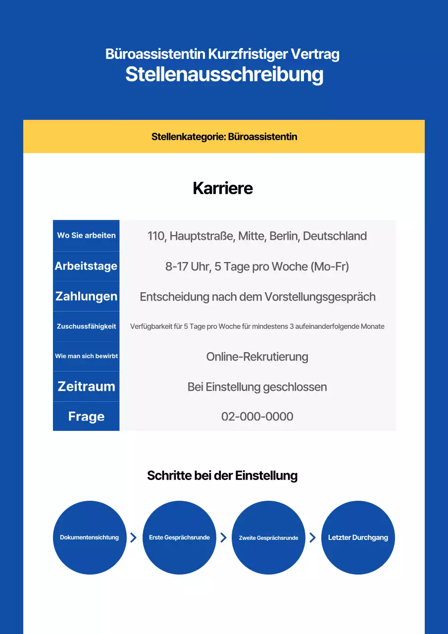 Eine einfache Vorlage für ein Unternehmensdokument in Marineblau und Weiß