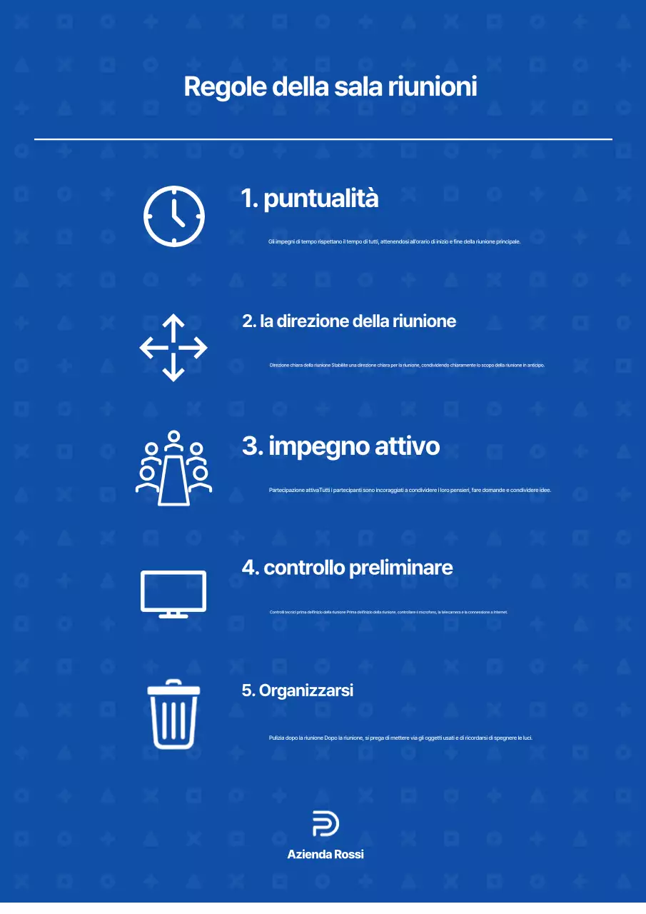 Un semplice modello di documento aziendale in blu navy e bianco