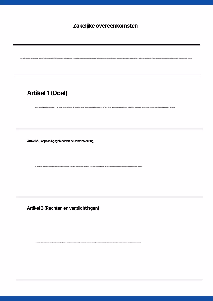 Een eenvoudige sjabloon voor bedrijfsdocumenten in marineblauw en wit