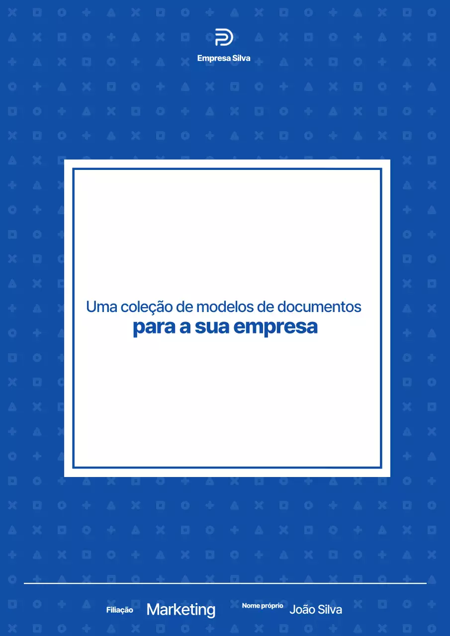 Um modelo simples de documento empresarial em azul marinho e branco
