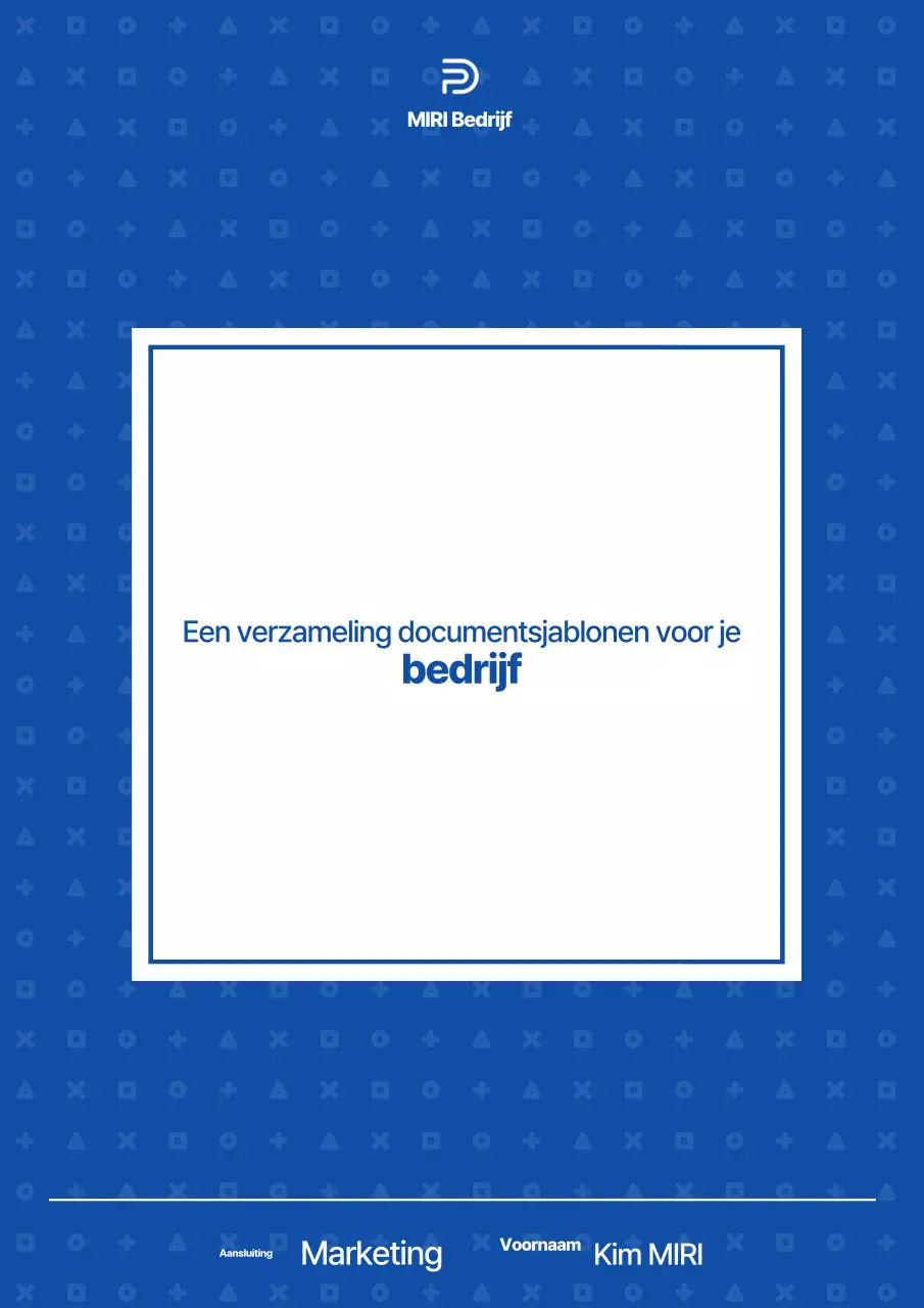 Een eenvoudige sjabloon voor bedrijfsdocumenten in marineblauw en wit