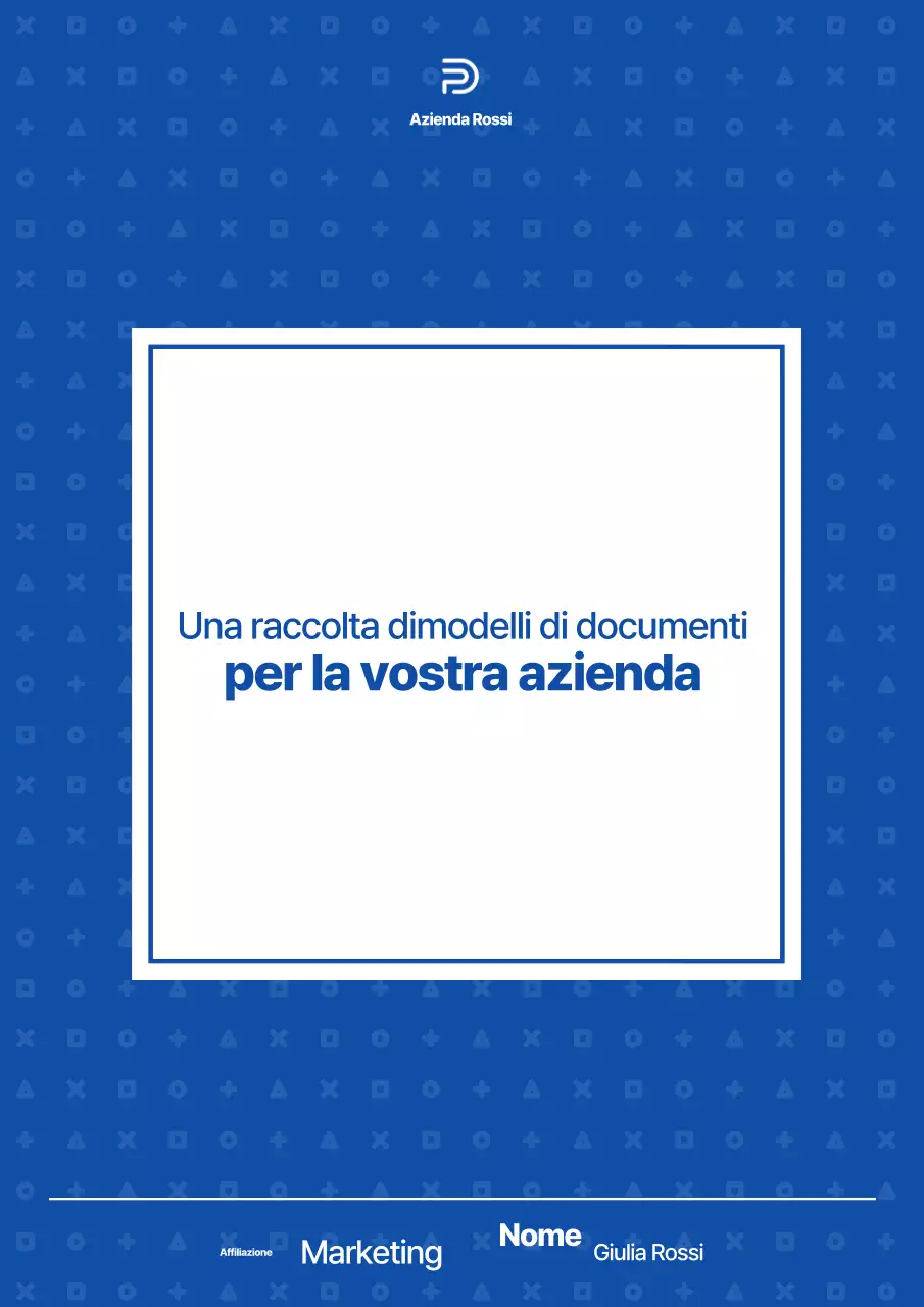 Un semplice modello di documento aziendale in blu navy e bianco