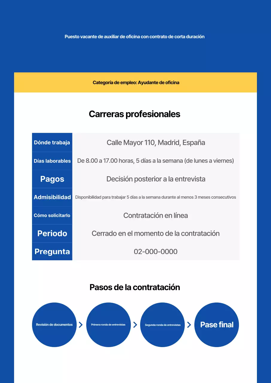 Una sencilla plantilla de documento corporativo en azul marino y blanco