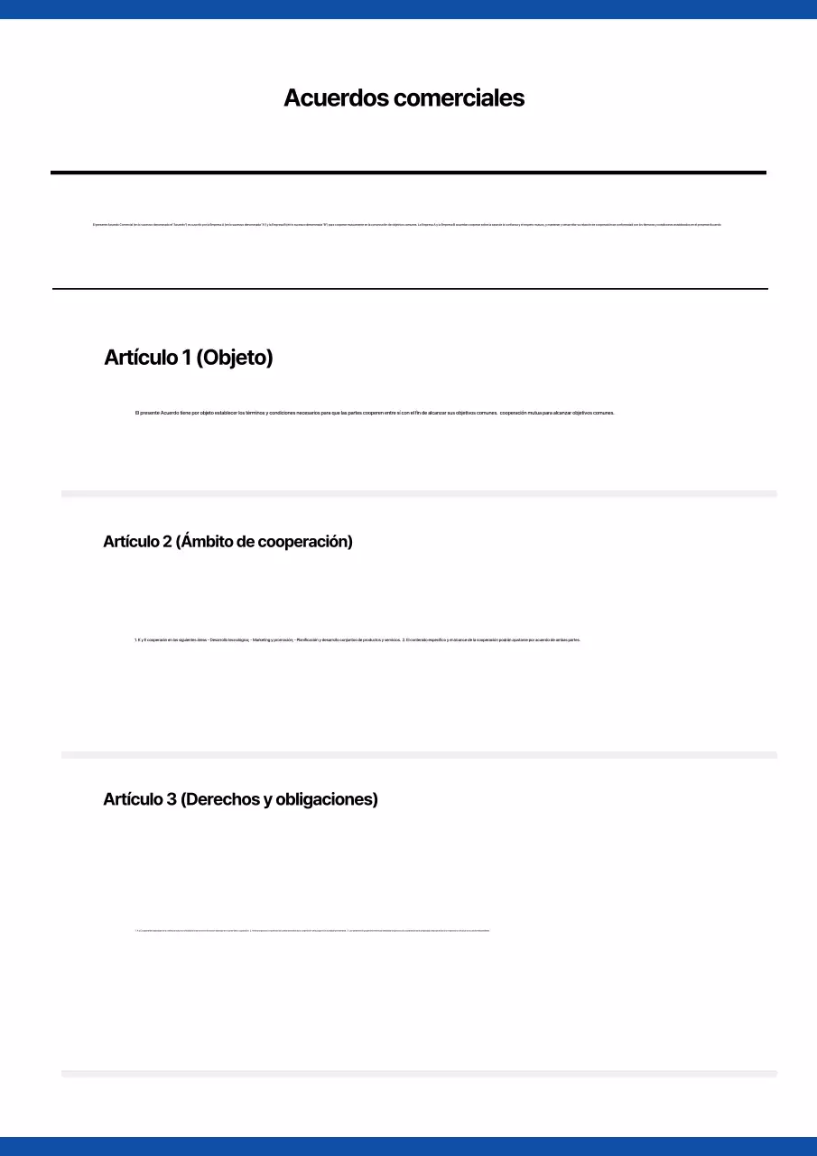 Una sencilla plantilla de documento corporativo en azul marino y blanco