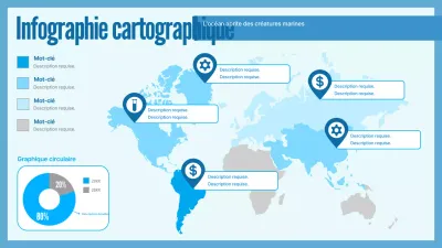 Rapport infographique de carte moderne bleu et marine