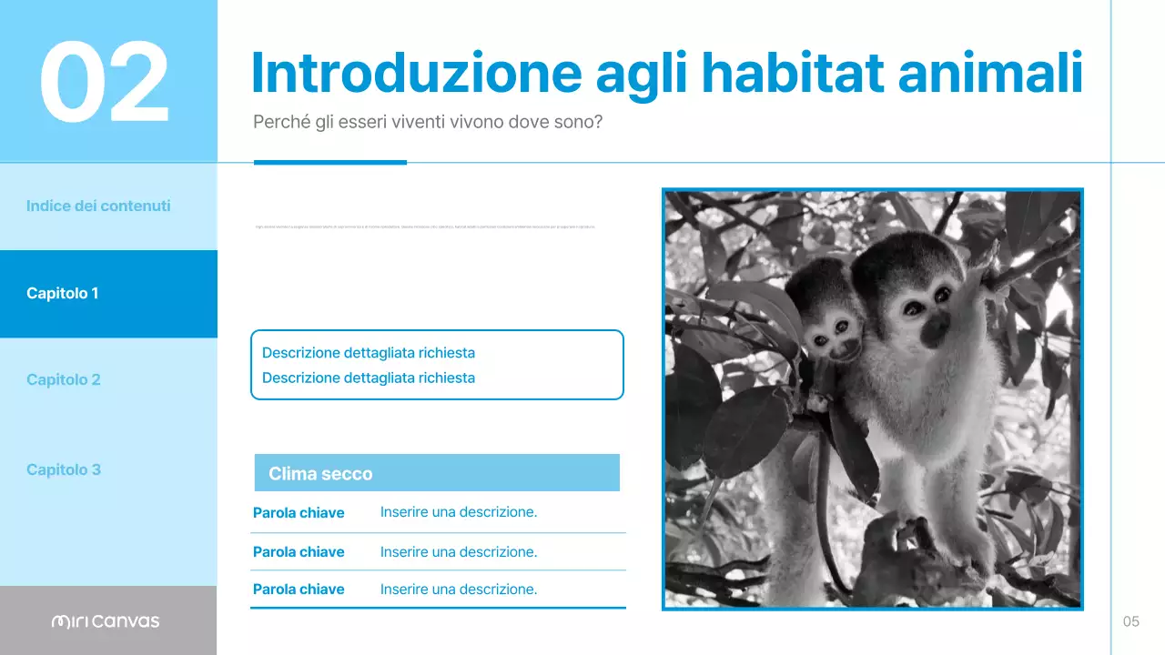 Materiali per habitat animali semplici di colore blu e azzurro