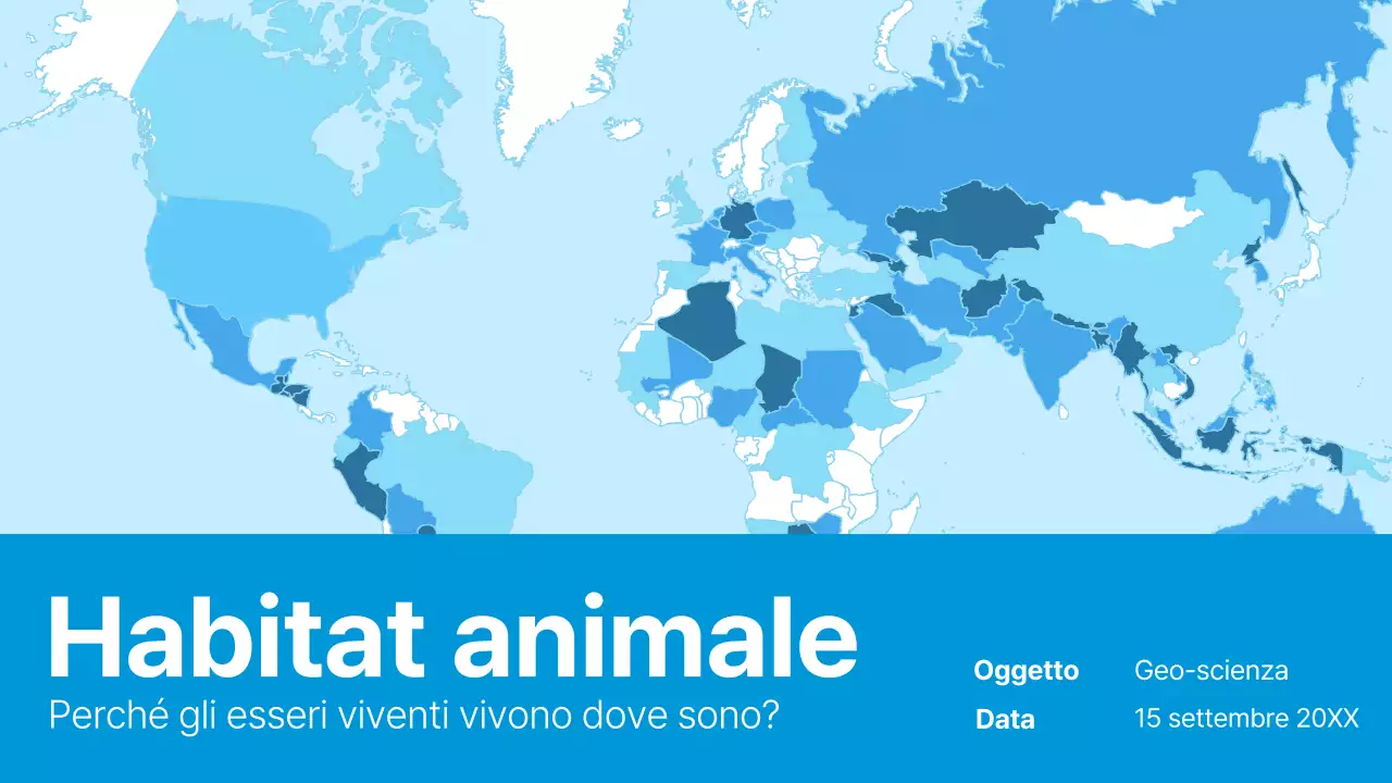 Materiali per habitat animali semplici di colore blu e azzurro