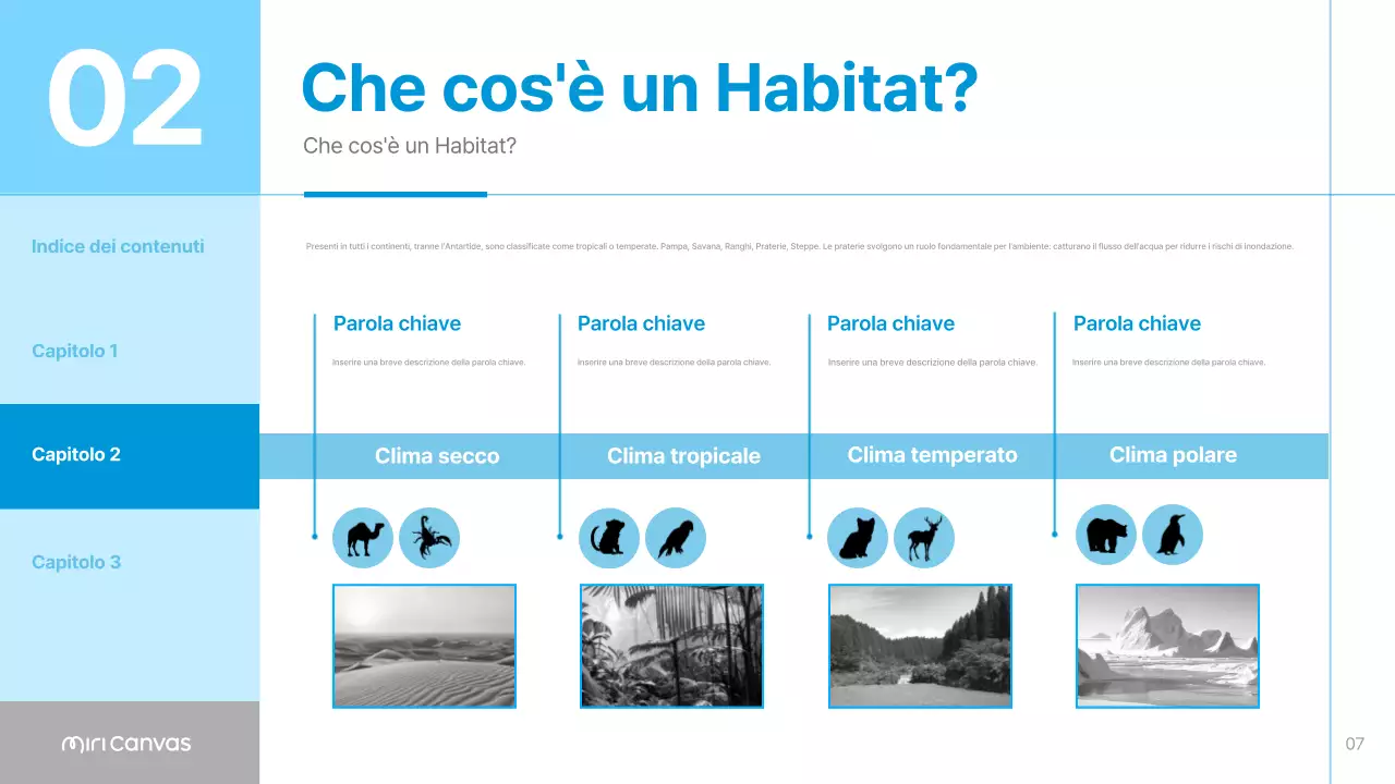 Materiali per habitat animali semplici di colore blu e azzurro