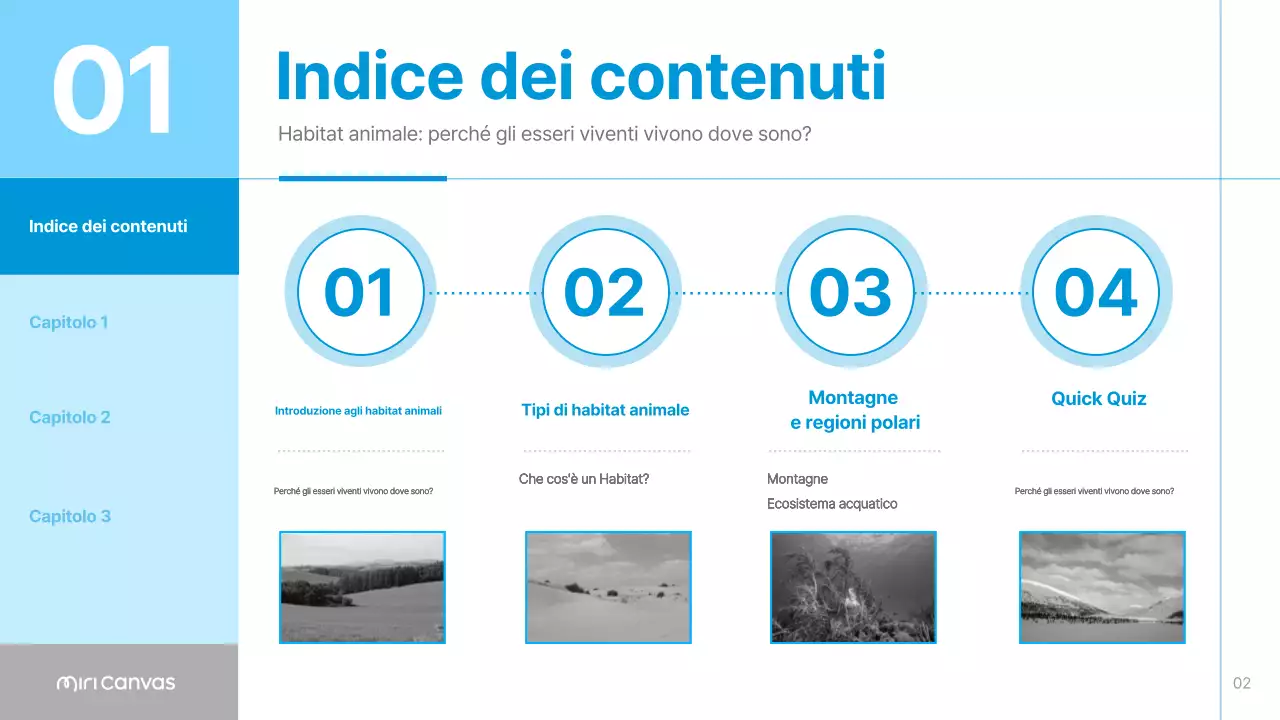 Materiali per habitat animali semplici di colore blu e azzurro