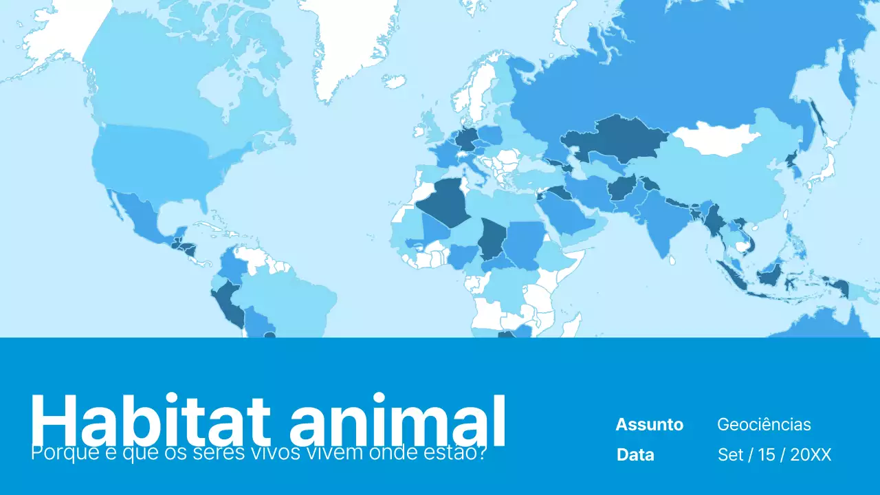 Materiais para um habitat animal simples azul e azul celeste