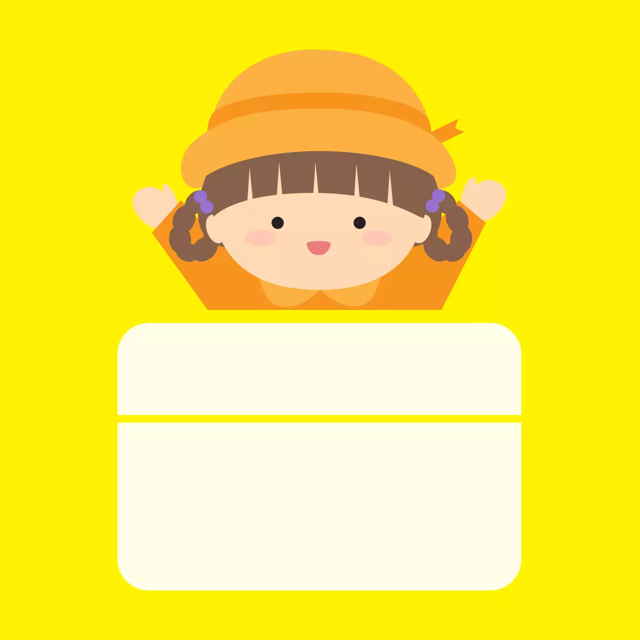 노랑 아기자기한 캐릭터 엽서