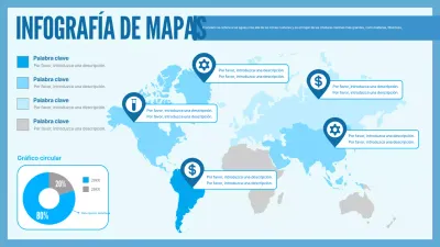 Informe infográfico mapa moderno azul y azul marino