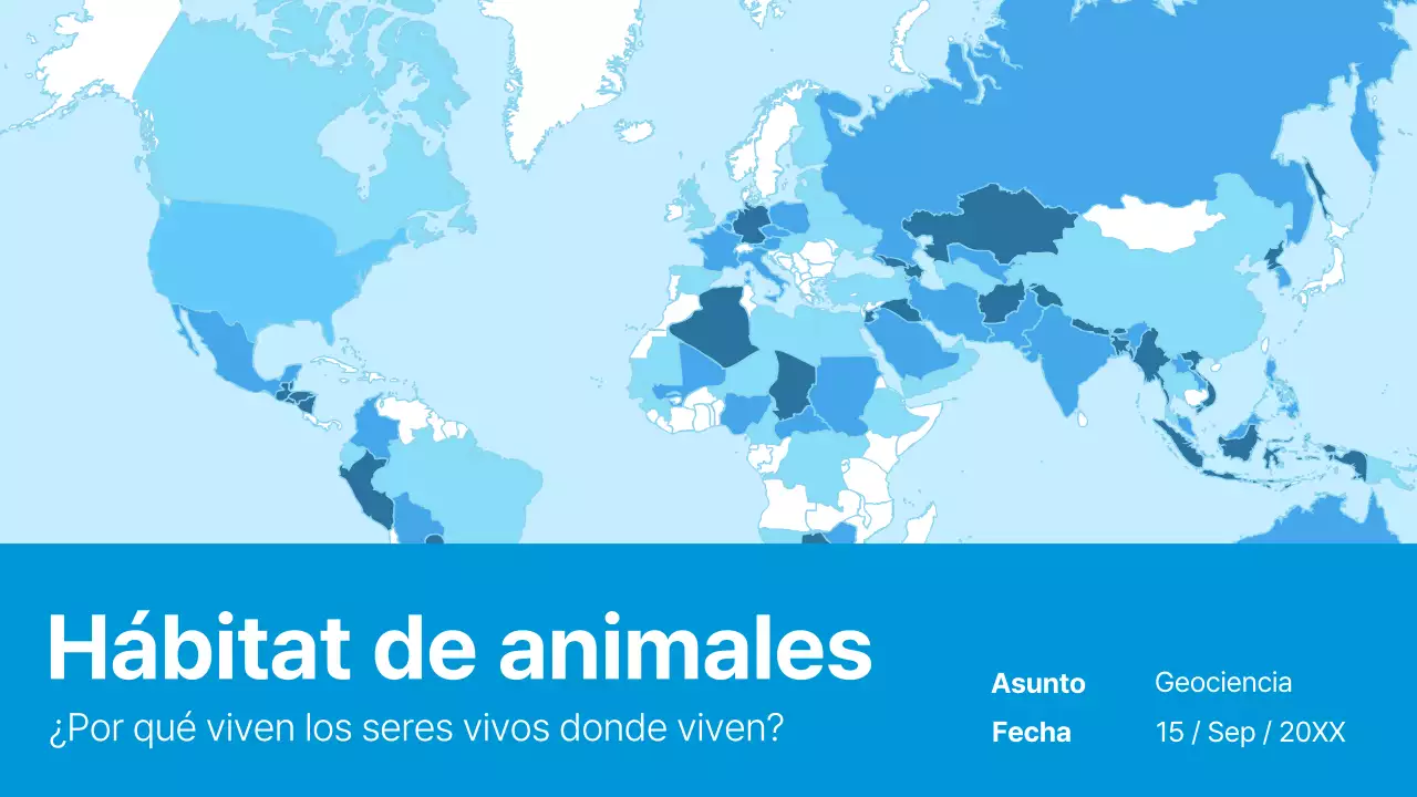 Materiales para hábitats animales sencillos en azul y azul cielo