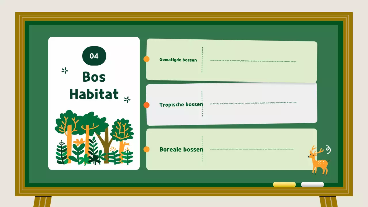 Lesmateriaal voor groene en gele dierenhabitats