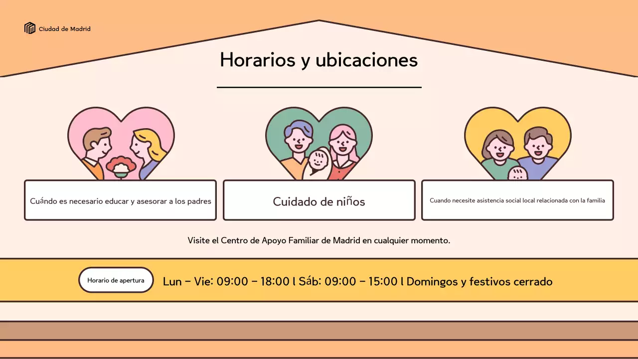 Un look retro en amarillo y marrón Guía de uso del Centro de Ayuda a Domicilio