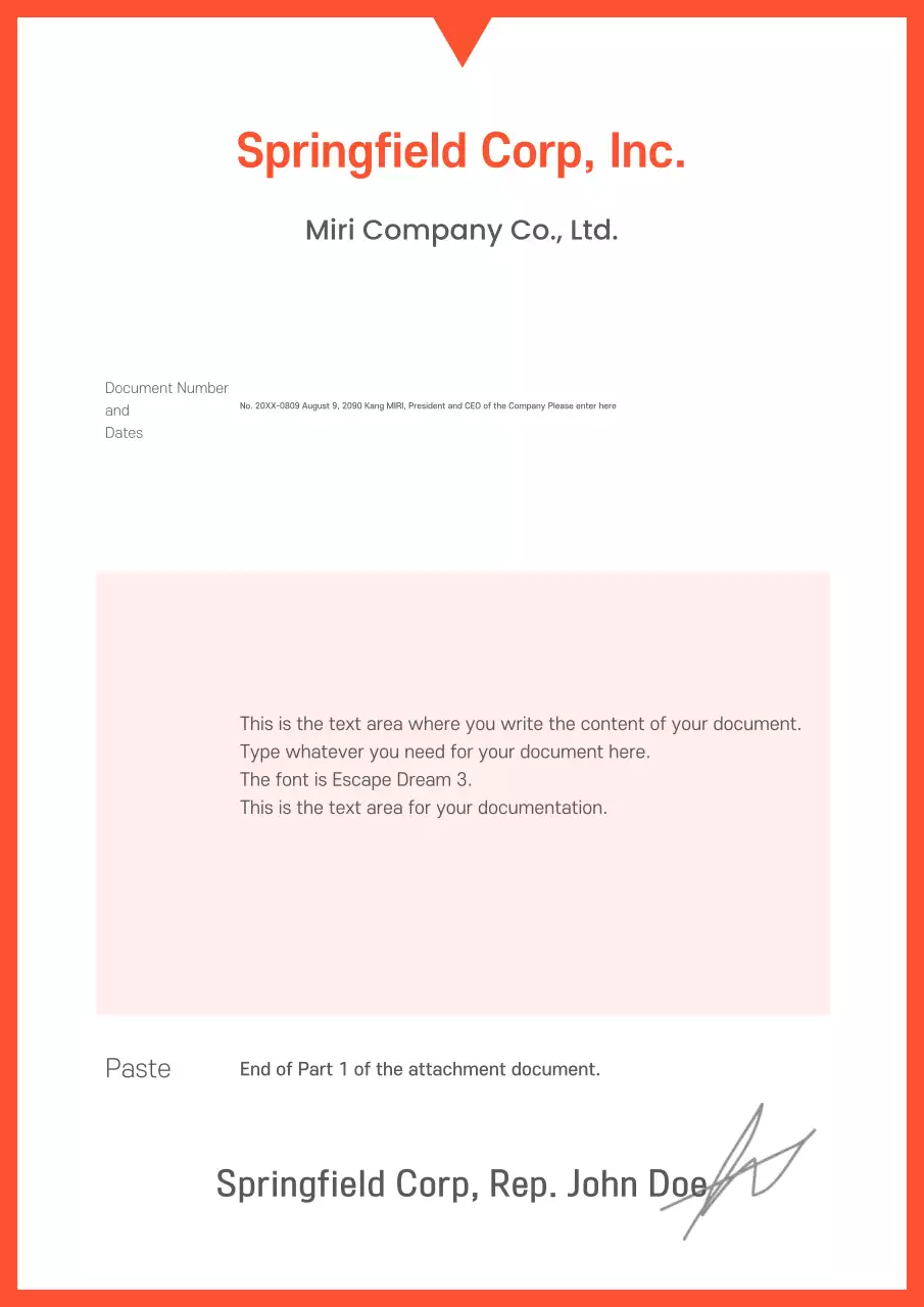 Bộ sưu tập các mẫu công ty tối giản với màu cam và trắng