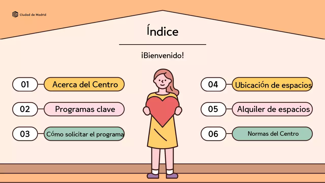 Un look retro en amarillo y marrón Guía de uso del Centro de Ayuda a Domicilio