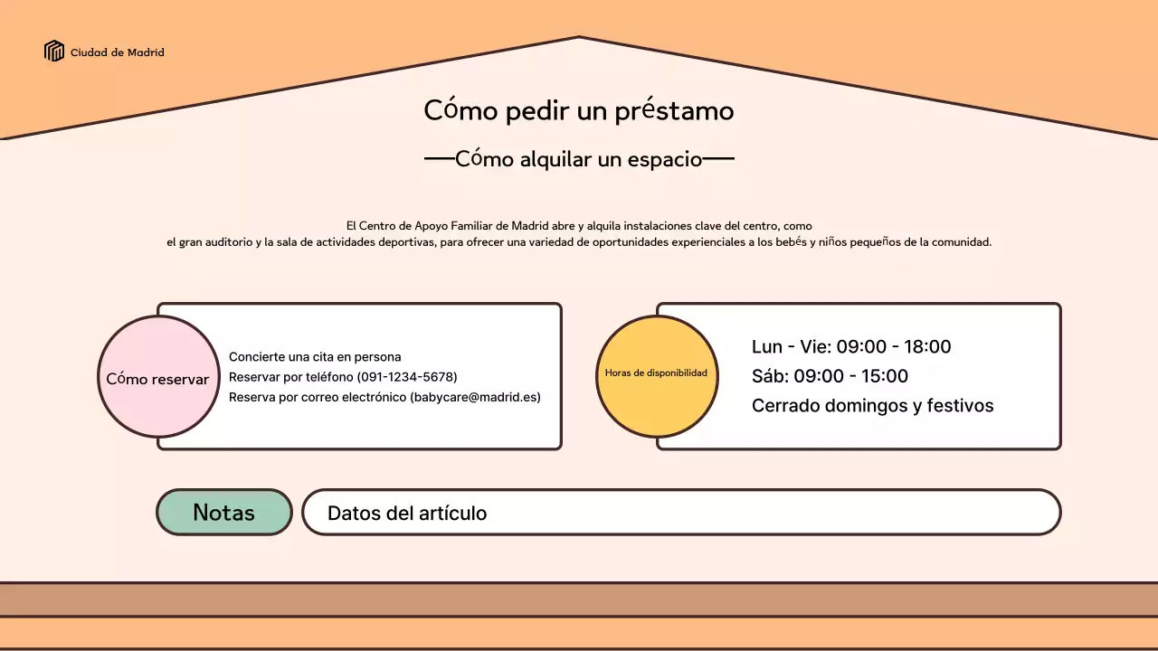 Un look retro en amarillo y marrón Guía de uso del Centro de Ayuda a Domicilio