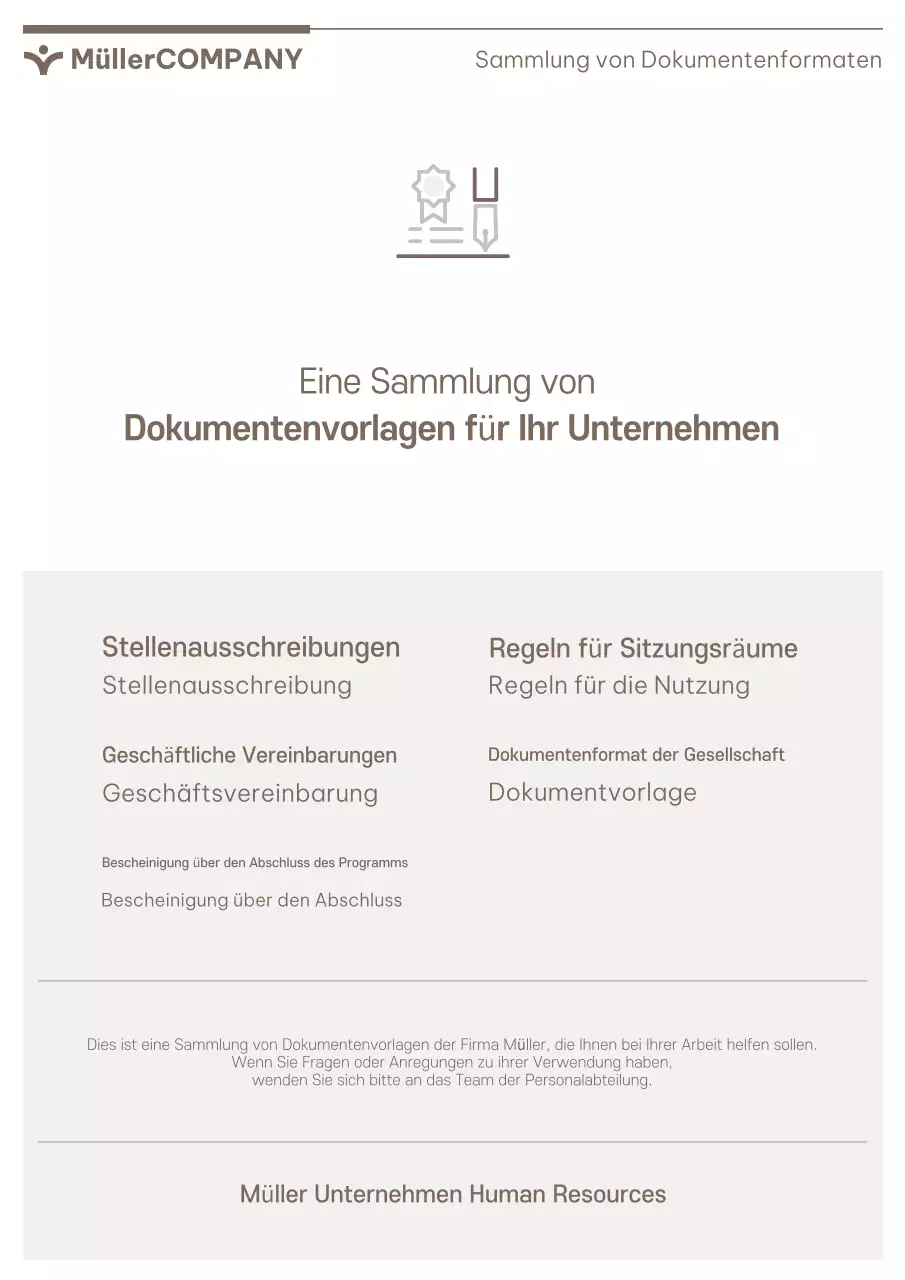 Eine schlichte Corporate Template Suite in Braun und Beige