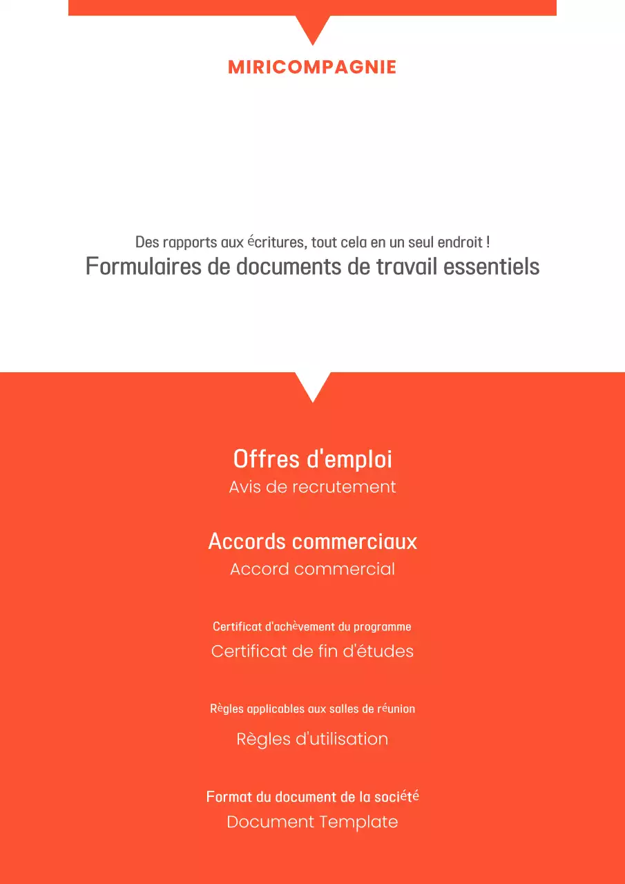 Une suite de modèles d'entreprise minimalistes en orange et blanc