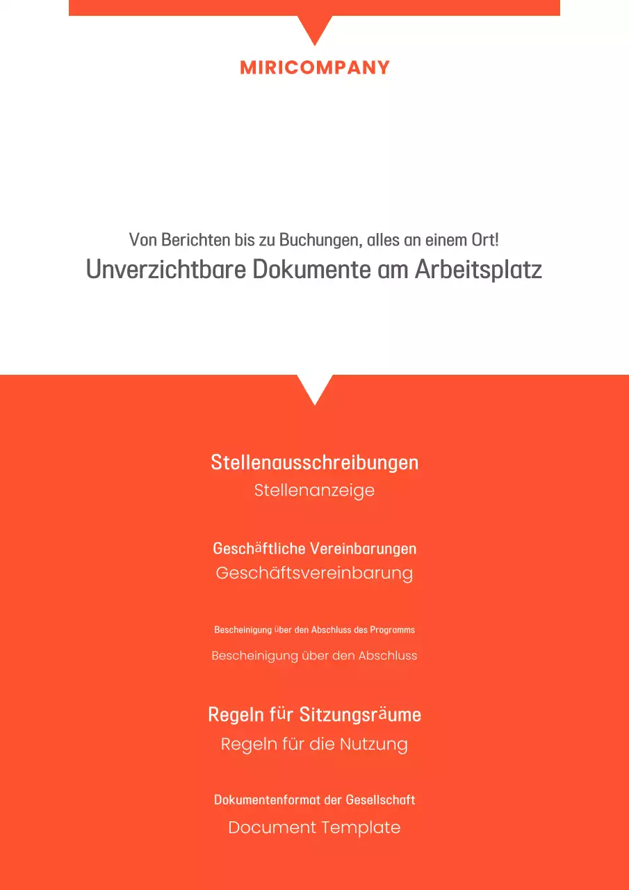 Eine minimalistische Unternehmensvorlagen-Suite in Orange und Weiß