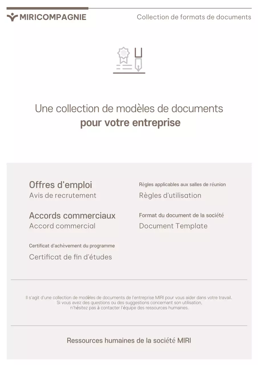 Une suite de modèles d'entreprise simples dans les tons marron et beige