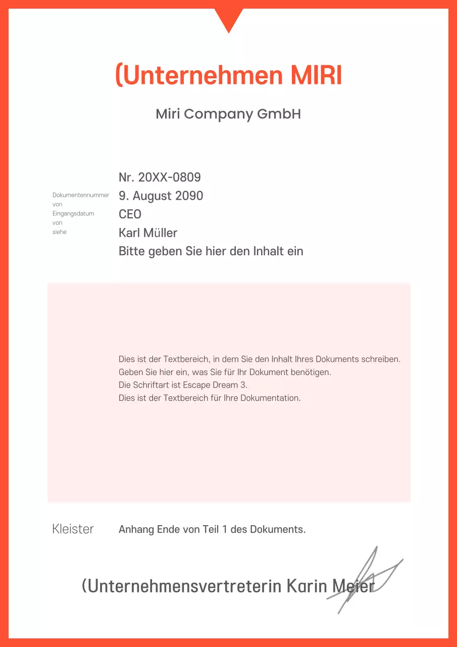 Eine minimalistische Unternehmensvorlagen-Suite in Orange und Weiß